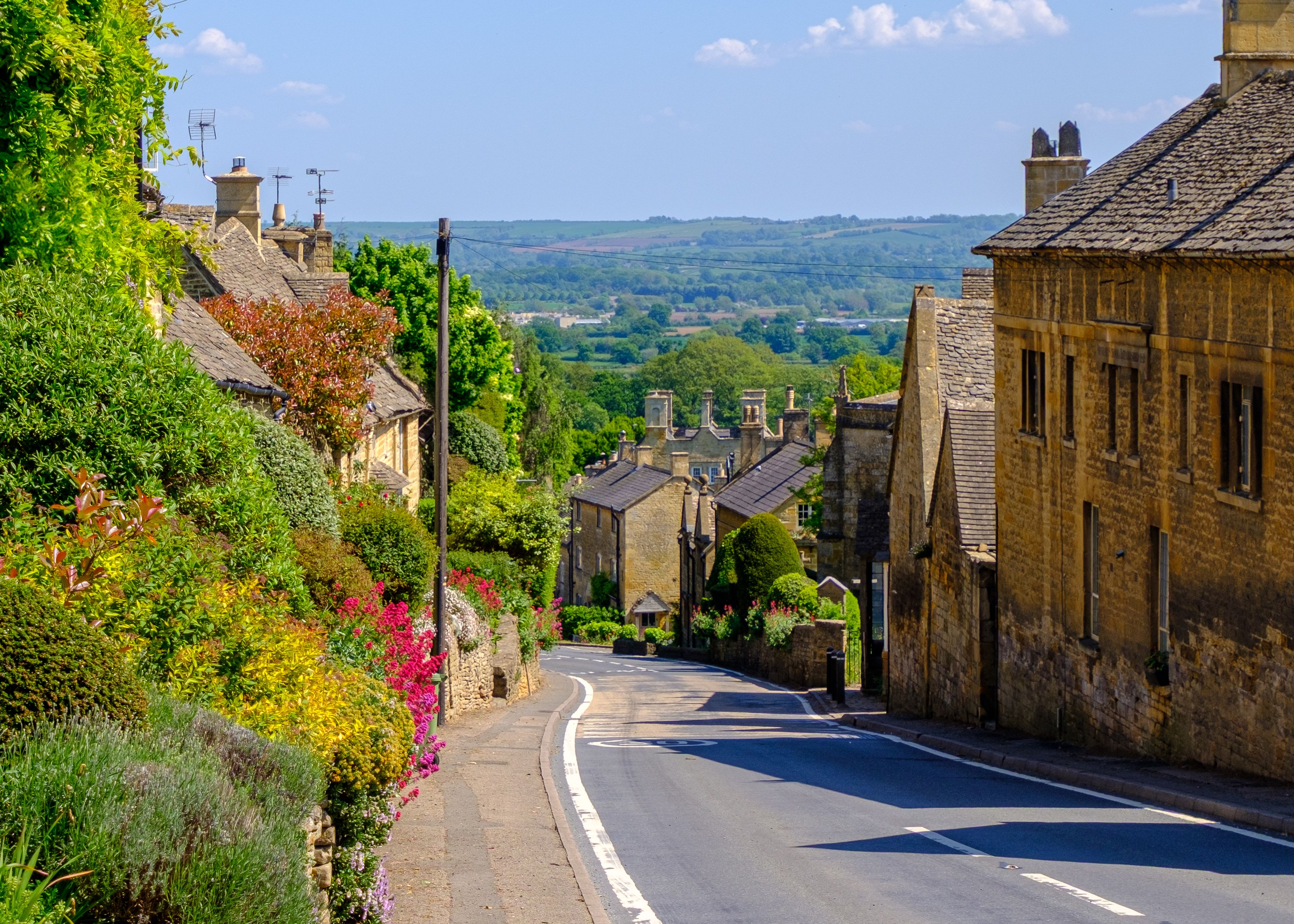 A Cotswold village street in England